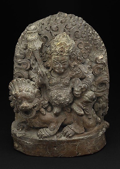 aic-asian: Guardian King Vaishravana on His Lion Mount, 1601, Art Institute of Chicago: Asian ArtGif