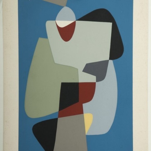 Jean Rets, Sérigraphie en 9 couleurs It&rsquo;s love making. Intertwined elbows, knees (rounded corn