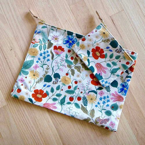 Blooming bags. Our popular Spring Meadow pattern now available in Laptop Sleeves and Zipper Pouches.