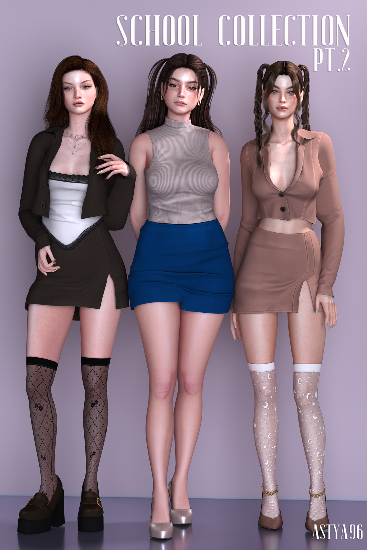 CLEPTO - Rui Zhou top and fishnets, Up skirt - The Sims 4 Download -  SimsDomination