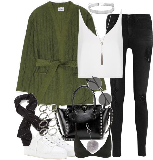Unbenannt #932 by flytotheunknown featuring uv protection glasses
Topshop ivory shirt, 38 AUD / Green kimono, 130 AUD / Rag & bone high waisted ripped skinny jeans, 175 AUD / Topshop wired bra, 30 AUD / Loro Piana white leather sneaker, 1 475 AUD /...