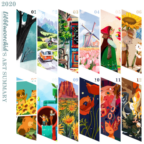 2020 Art SummaryIt was a tough year, but I was pleasantly surprised to see my art remained colorful.