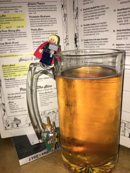 TONIGHT I ENJOYED A REFRESHING BEVERAGE IN KALAMAZOO, WHILE MY TWO SHIELD COMPANIONS ARGUED OVER WHE