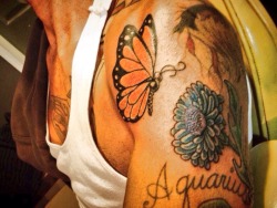 goldie72:  New Tatt wanted a butterfly n flower