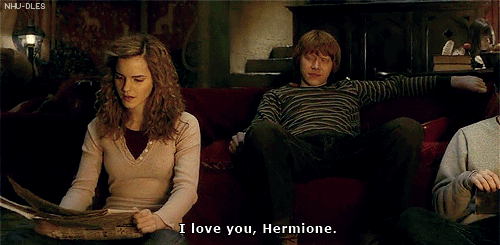 nhu-dles:Little Missing Moments - I love you, Hermione.“I love you, Hermione,” said Ron, sinking bac