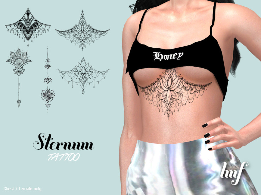 Emily CC Finds — IMF Tattoo Sternum Created for: The Sims 4...