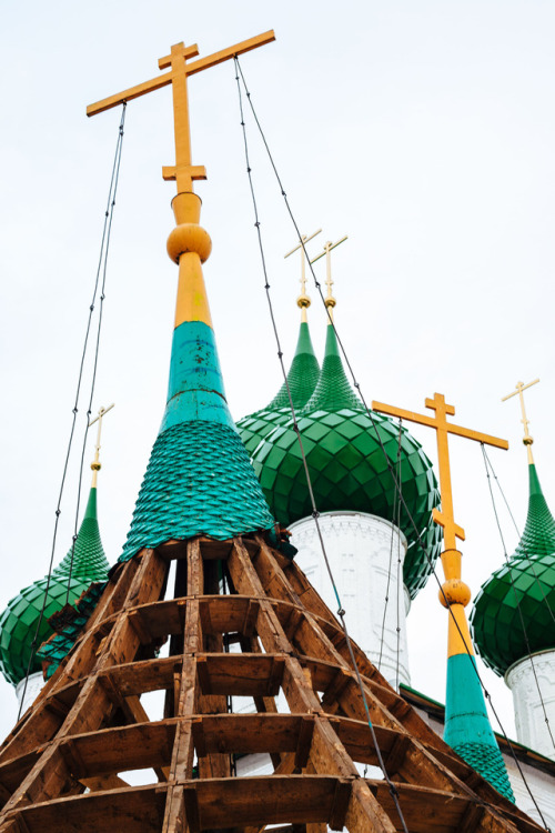 Reconstruction of church domes in Levashovo, Yaroslavskaya obl// The Resurrection Church, 1779 //