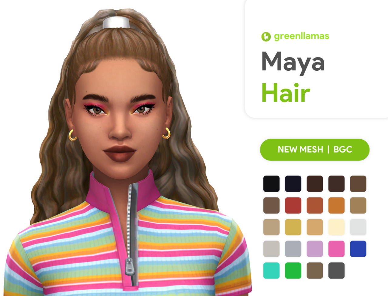 GegeSims - Yara Hair - The Sims 4 Create a Sim - CurseForge