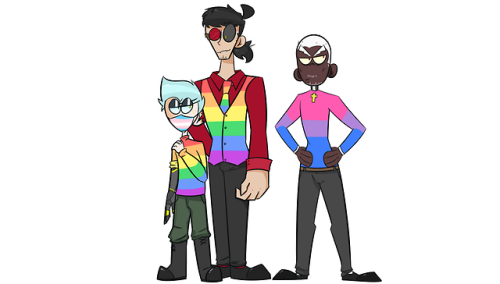 divineconfettii:Happy Pride Month from your local demons, cyborgs, and The Jackal!(Click for better 