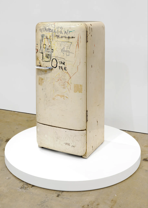 thinkingimages:Jean-Michel Basquiat’s “Untitled (Refrigerator),” (1981). In the artist’s hands, it wavers between appliance and found surface on which to draw. Credit…Estate of Jean-Michel Basquiat. Licensed by Artestar, New York
