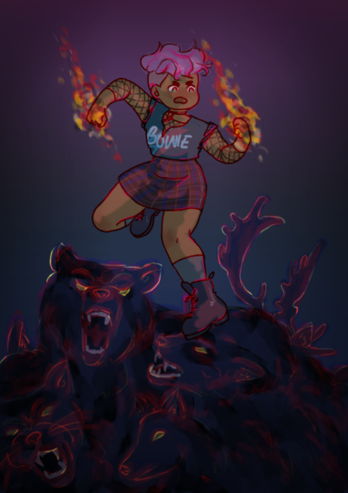 rpgays: knittinganarchist: Our fav fire girl (i might have done this in pink and purple and blue for