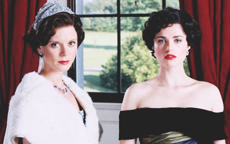 lovelyemiliafox:Emilia Fox and Katie McGrath in the docudrama ‘The Queen’.