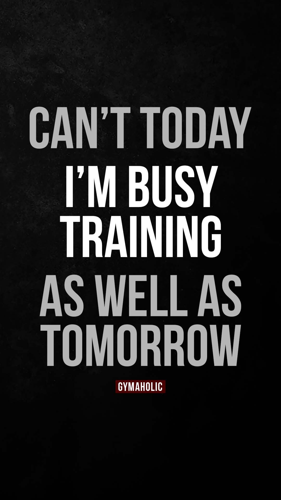 Can’t today, I’m busy training