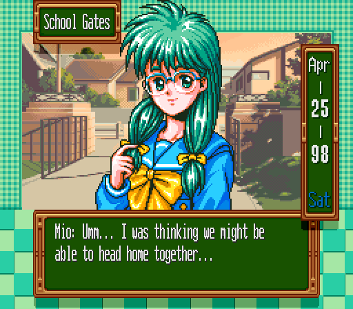 Tokimeki Memorial/Heartthrob Memorial (Konami, 1996). English translation patch by translated.games