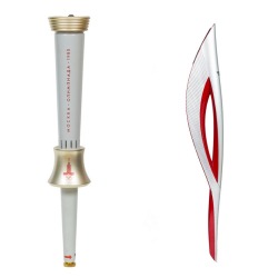 olympics:  A side by side comparison of the 1980 Moscow Olympic Torch with the @Sochi2014 Olympic Torch #nowandthen