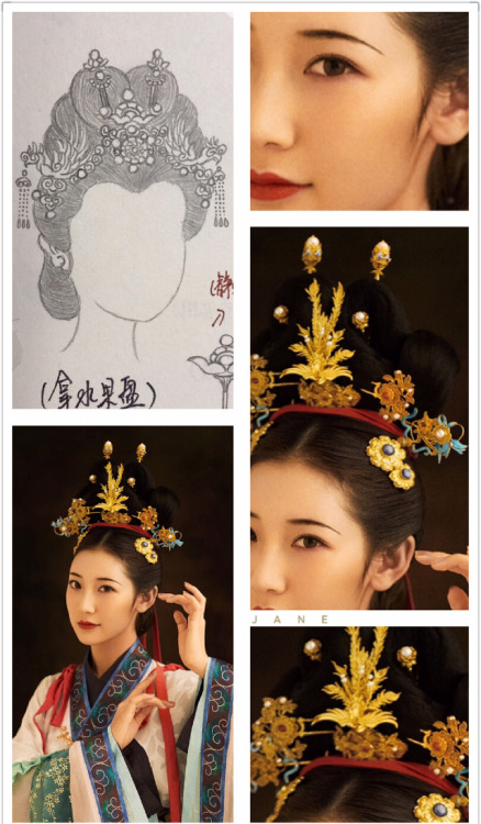 ziseviolet: dressesofchina: Traditional Chinese hairstyle by Niki-镜子 Hanfu, hairstyles, and accessor