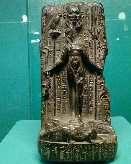 Cipi de Hórus, esta escultura, que quando inteira tinha um portador a segurar a parte que aparece na