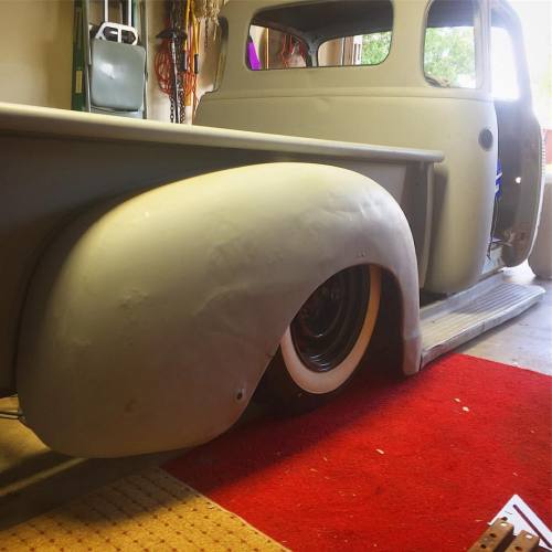 A little progress today on the 54 #1954chevytruck #107 #107garage #widewhites #adtruck #laidout