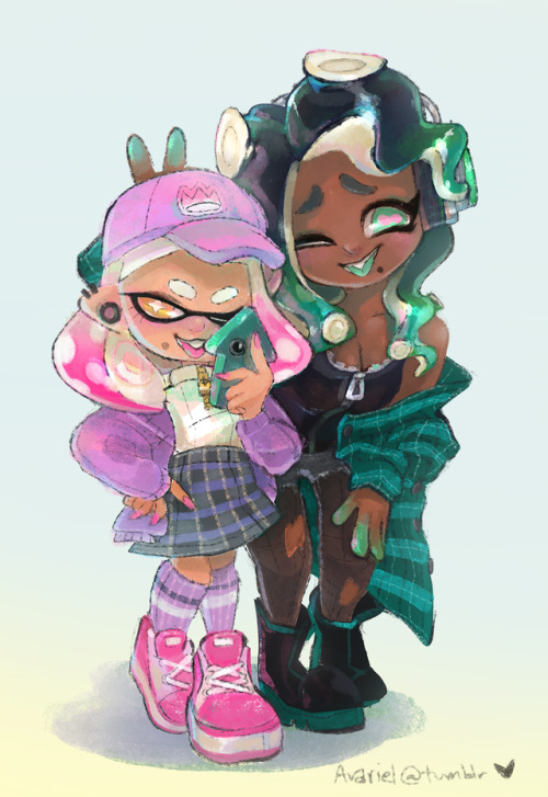 ava-riel:salmon run’s not on tonight so i decided to colour a sketch from work  (ʘ‿ʘ)ノ