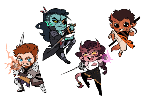 mossygator:  drawing chibis arent exactly as easy as i thought it was… anyway, all my dnd ocs so far :3c  Names (left to right)#1 - Lars, Nevaros, Vio, Uri#2 - Oberon, Edward, Echo, Aludia#3 - Nerwyn, Sarren, Mikhail, Death