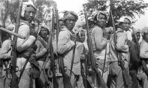 Chinese militiamen, Ya’nan (Shaanxi Province), Second Sino Japanese War/ World War II.