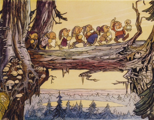 scurviesdisneyblog: Snow white and the Seven Dwarfs concept art by Gustaf Tenggren