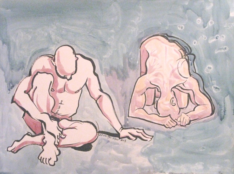 They might be Jeff.    18&quot;x24&quot; Ink and watercolor on paper Matt