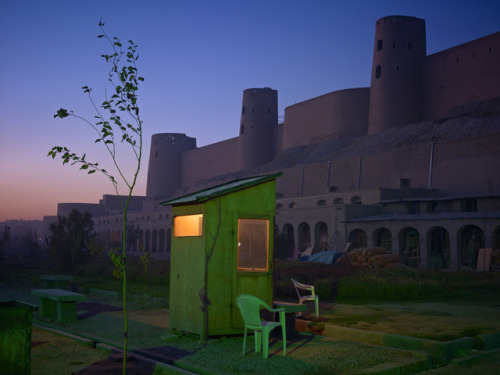 nitramar:A security guard’s booth at the newly restored Ikhtiaruddin citadel, Herat. 2010-11. Photo 