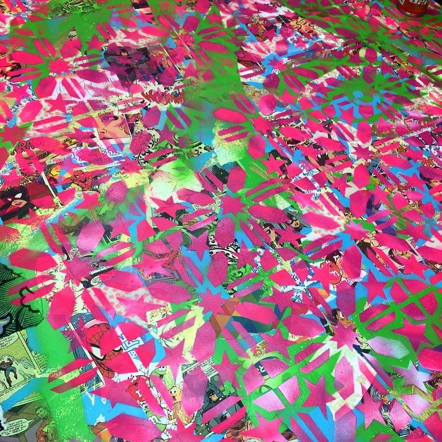 Follow the Pattern #PaperMonster #paper #paint #pink #pattern #patterns #stencil #streetart #stencilart #stars #stencilgraffiti #streetartcollage #streetartcollector #graffiti #graffitiart #green #urbanart #canvas #collage #geometry #acrylic #art...