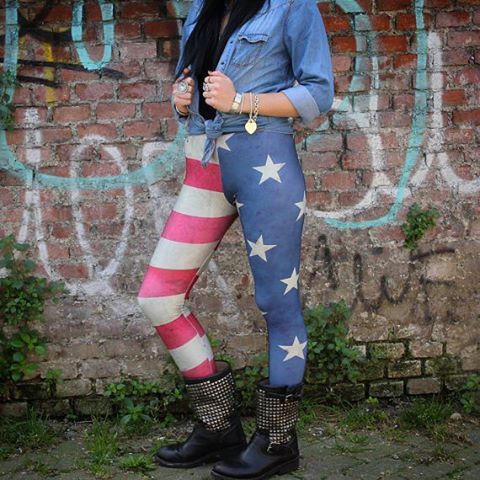 Papinto Clothing US flag leggings - 43, Dawson Street, Dublin - Ireland. #usflagleggings #dublinfash