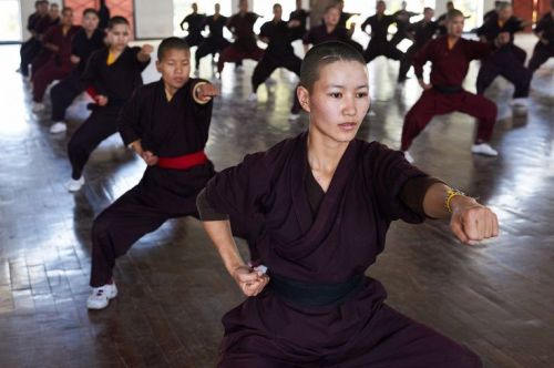 alibrariangoestoikea:  she-kicks-she-throws:  roundhousechick:  the-history-of-fighting:  Kung fu nuns of Nepal. Via Pinterest  Fantastic  These are the Drukpa Buddhist nuns. After the April 25, 2015 earthquake in Nepal, they stayed in devastated areas