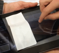 princeunikitty:  thecraftychemist:  Fujitsu creates tablet that tricks you into thinking you’re feeling water, pushing buttons or stroking an alligator   The Japanese firm has developed the prototype tablet device using ultrasound vibrations to mimic