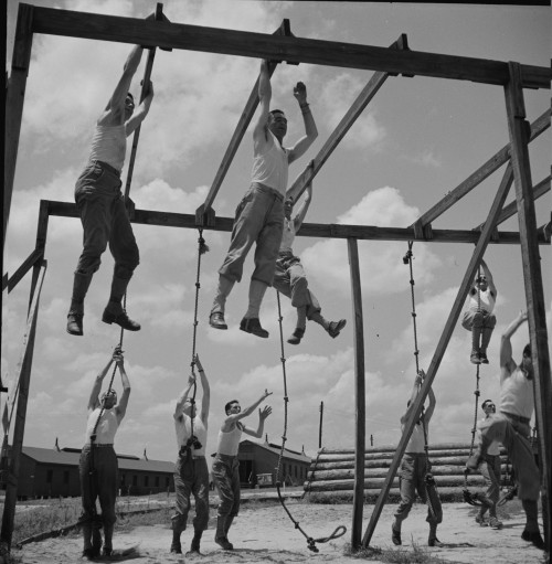 Daniel Field, Georgia. Air Service Command. Enlisted Men Going Through the Obstacle Course.Jack Dela