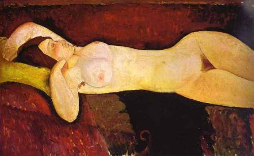 artist-modigliani:  Le grand Nu (The great nude), 1917, Amedeo ModiglianiMedium: oil,canvas