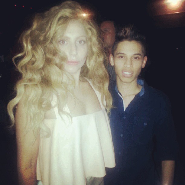 ladyxgaga:  Gaga with fans in NYC a few moments ago.