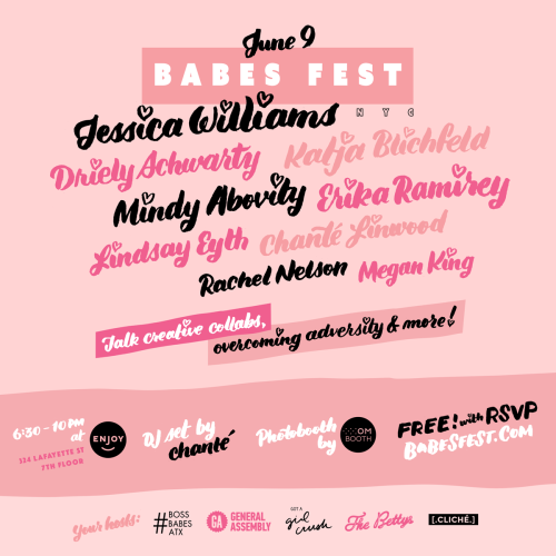 Are you joining us for #babesfestNYC on June 9th?Hope you’re hyped! Our panelists for the even