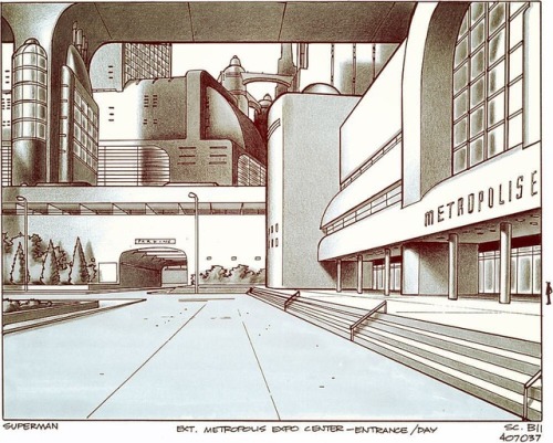 Background design from #superman #animated #paulrivoche #rocketfiction #animationart #perspectivedrawing