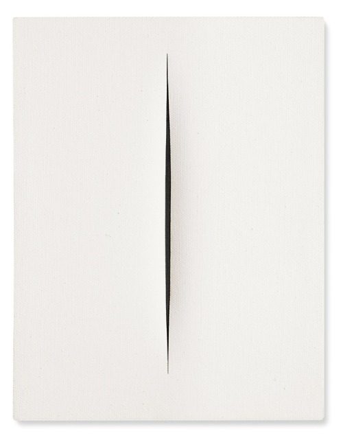 artsyloch: Lucio Fontana | Concetto spaziale, Attesa waterpaint on canvas35.5 by 27.6 cm. 14 by 10 7