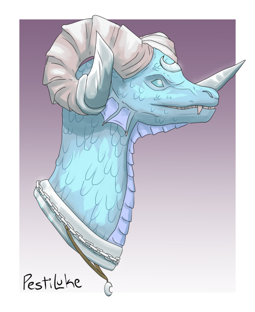 pestiluke:@faepixel ‘s girl Yfaera as a blue dragon! 