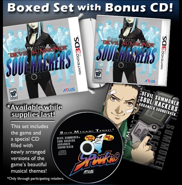 Devil Summoner: Soul Hackers box set Soul Hackers’ first run of copies will include a CD featuring six songs from the enhanced 3DS port’s soundtrack (presumably one of them is the excellent “#X”). Atlus really makes it hard to buy digital editions of...