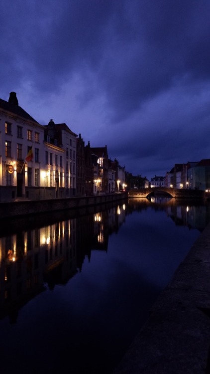 Bruges&hellip; at night.