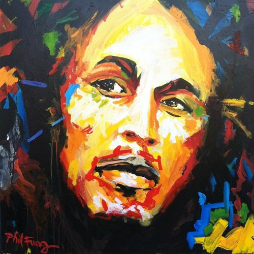 Bob Marley commission. Finished! #painting #bobmarley #reggae #philfung #acrylics #portrait