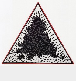 resurrectinghiphop:  A Pile of Crowns for Jean-Michel Basquiat by Keith Haring, 1988