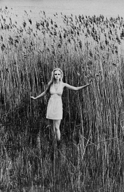 kitsunetsuki:Patrick Hunt - Maudie James Wearing a Nightdress by Angela Gore (Vogue UK 1969)