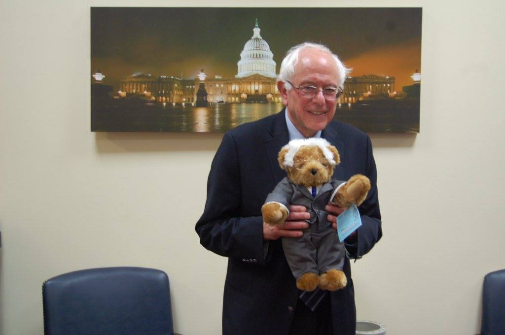 Bernie Sanders and Bernie the Bear