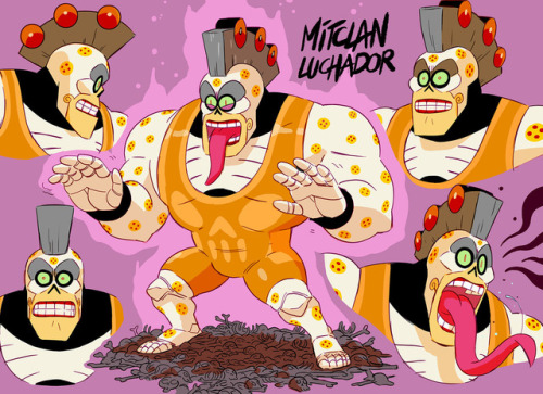 Some visual development on Victor and Valentino, the cartoon Network TV series. Luchadores from the 