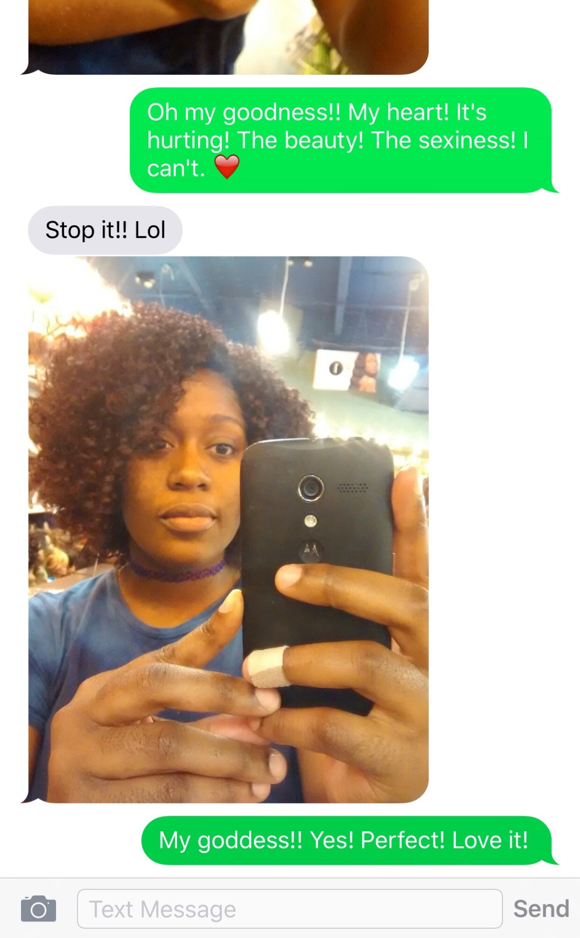 thedoghouse09:  When your partner is at the hair store sending you pictures and you