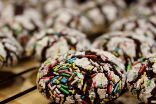 the-fairy-cream: Colourful chocolate crinkles