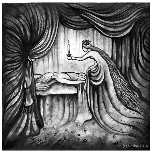 Commissioned illustrations for “Prins Hatt Under Jorden”, swedish tale.Ink on paper (15*15cm)
