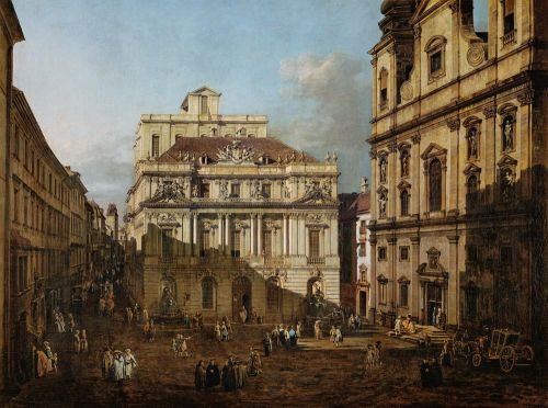Bernardo Bellotto. University Square in Vienna. 1758-1761. Canvas. Kunsthistorisches Museum, Vienna.